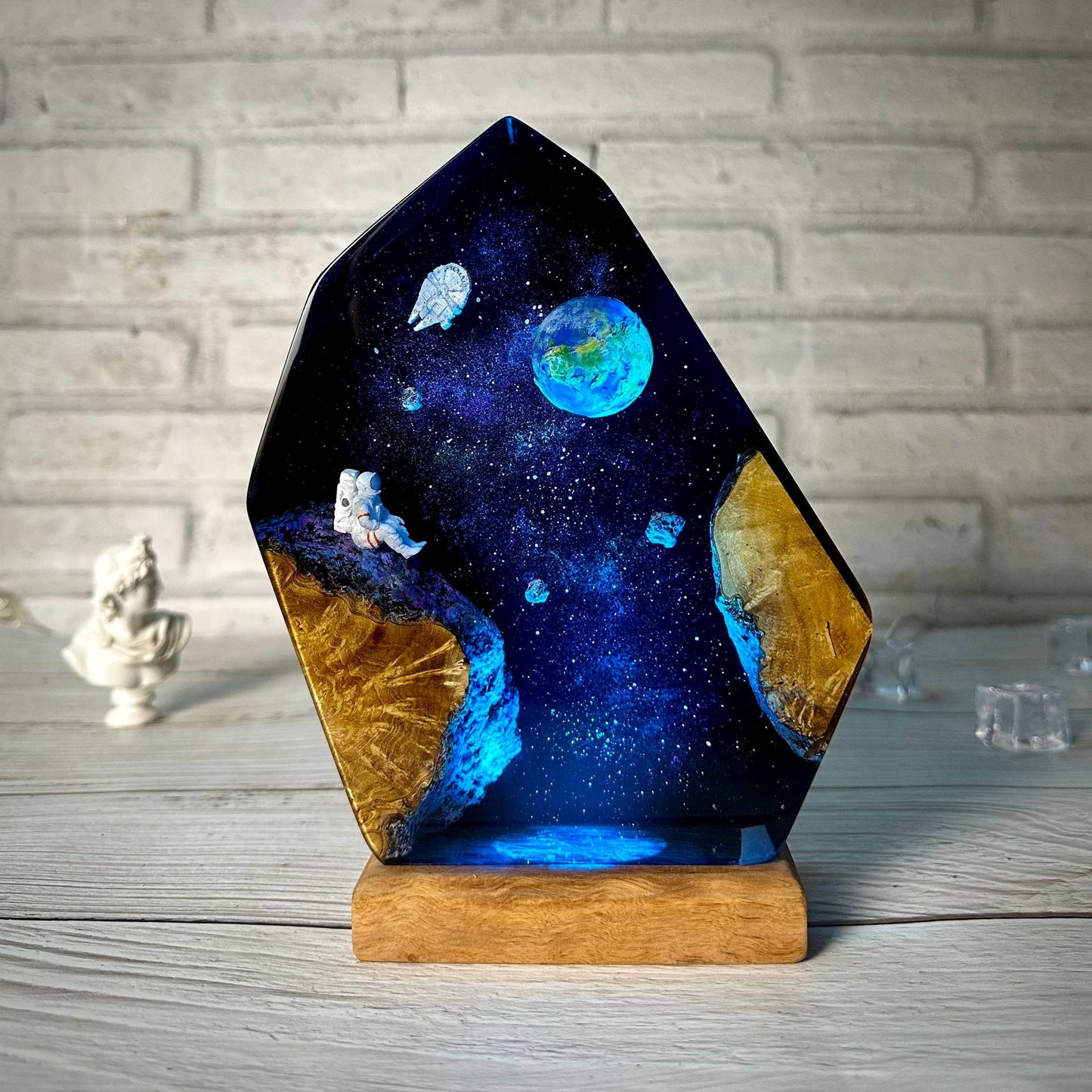 Deep Sea Resin Lamp — Handmade Ocean Epoxy Night Light